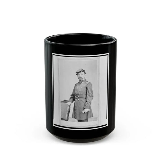 Colonel Adolph Dengler, 43rd Illinois Infantry, Union Officer, Three-Quarter-Length Portrait, Standing, Facing Front (U.S. Civil War) Black Coffee Mug 15oz - Go Mug Yourself