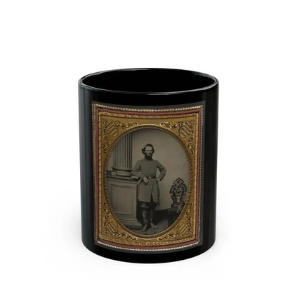 Colonel Felix L. Price Of Co. I, 14th Georgia Infantry Regiment, In Uniform And Cs Buckle With Books (U.S. Civil War) Black Coffee Mug 11oz - Go Mug Yourself