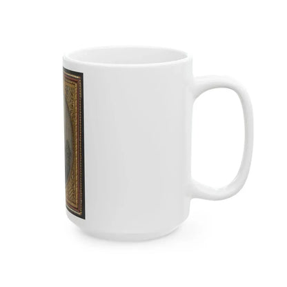 Colonel Felix L. Price Of Co. I, 14th Georgia Infantry Regiment, In Uniform And Cs Buckle With Books (U.S. Civil War) White Coffee Mug - Go Mug Yourself