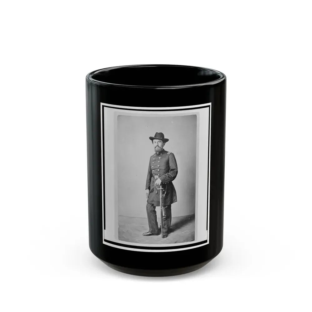 Colonel Francis (Frank) Erdelmeyer, Union Officer In The 32nd Indiana Regiment, Full-Length Portrait, Standing, Facing Front (U.S. Civil War) Black Coffee Mug 15oz - Go Mug Yourself
