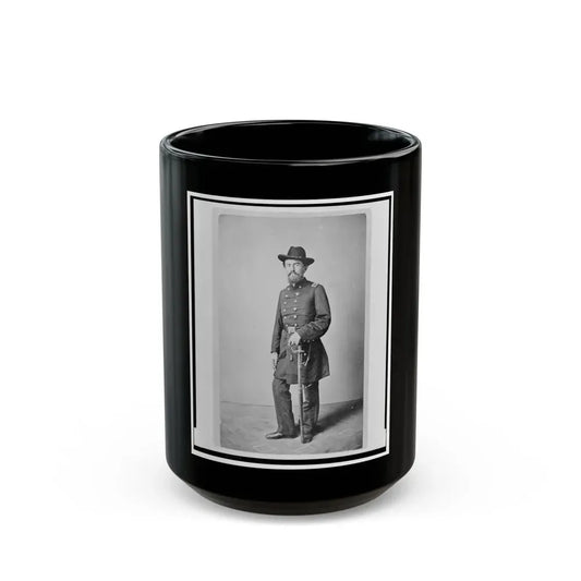 Colonel Francis (Frank) Erdelmeyer, Union Officer In The 32nd Indiana Regiment, Full-Length Portrait, Standing, Facing Front (U.S. Civil War) Black Coffee Mug 15oz - Go Mug Yourself