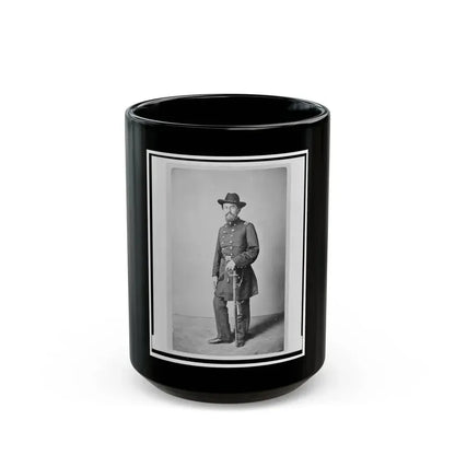 Colonel Francis (Frank) Erdelmeyer, Union Officer In The 32nd Indiana Regiment, Full-Length Portrait, Standing, Facing Front (U.S. Civil War) Black Coffee Mug 15oz - Go Mug Yourself