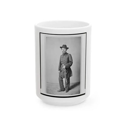 Colonel Francis (Frank) Erdelmeyer, Union Officer In The 32nd Indiana Regiment, Full-Length Portrait, Standing, Facing Front (U.S. Civil War) White Coffee Mug 15oz - Go Mug Yourself