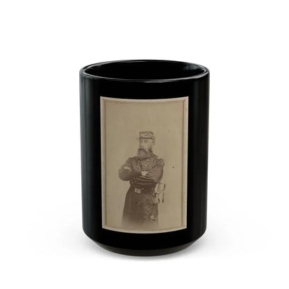Colonel Francis L. Lee Of 4th Massachusetts Infantry Battalion And 44th Massachusetts Infantry Regiment In Uniform With Sword (U.S. Civil War) Black Coffee Mug 15oz - Go Mug Yourself