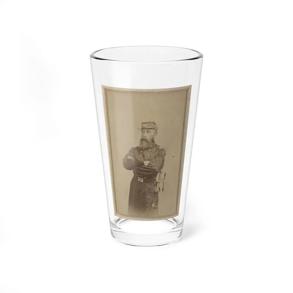 Colonel Francis L. Lee Of 4th Massachusetts Infantry Battalion And 44th Massachusetts Infantry Regiment In Uniform With Sword (U.S. Civil War) Pint Glass 16oz 16oz - Go Mug Yourself