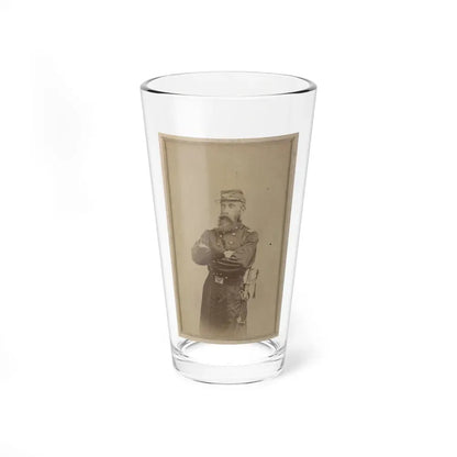 Colonel Francis L. Lee Of 4th Massachusetts Infantry Battalion And 44th Massachusetts Infantry Regiment In Uniform With Sword (U.S. Civil War) Pint Glass 16oz 16oz - Go Mug Yourself