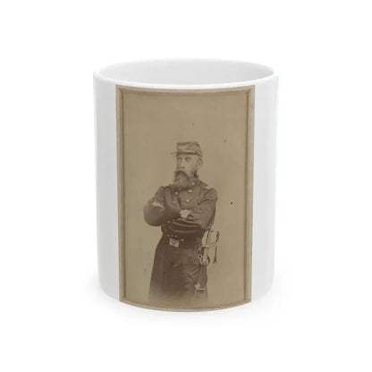 Colonel Francis L. Lee Of 4th Massachusetts Infantry Battalion And 44th Massachusetts Infantry Regiment In Uniform With Sword (U.S. Civil War) White Coffee Mug 11oz - Go Mug Yourself