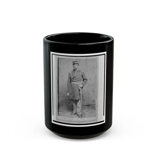 Colonel Geza Milahotzy, Union Officer In The 24th Illinois Infantry Regiment, Full-Length Portrait, Standing, Facing Front (U.S. Civil War) Black Coffee Mug 15oz - Go Mug Yourself