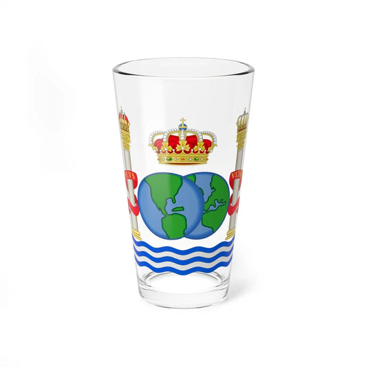 Colonial Currency Badge of the Spanish Empire (Costa Rica) (Coat of Arms) Pint Glass 16oz 16oz - Go Mug Yourself