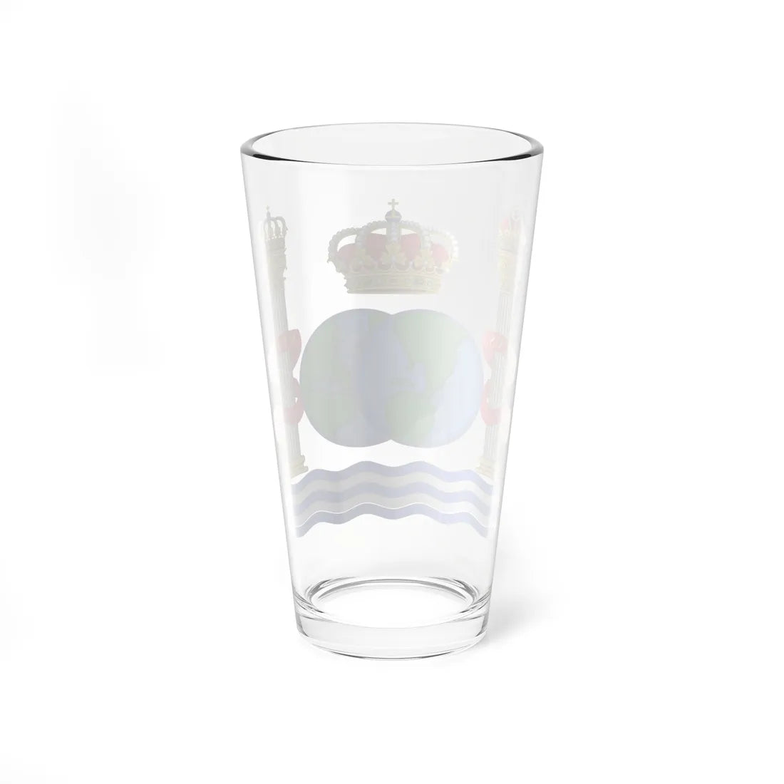Colonial Currency Badge of the Spanish Empire (Costa Rica) (Coat of Arms) Pint Glass 16oz - Go Mug Yourself