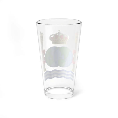 Colonial Currency Badge of the Spanish Empire (Costa Rica) (Coat of Arms) Pint Glass 16oz - Go Mug Yourself