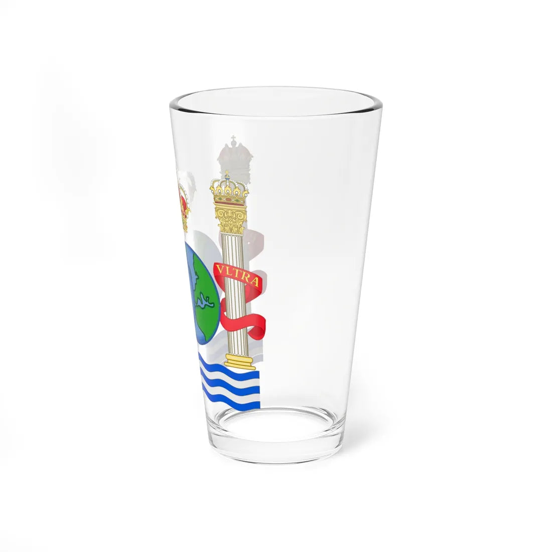 Colonial Currency Badge of the Spanish Empire (Costa Rica) (Coat of Arms) Pint Glass 16oz - Go Mug Yourself