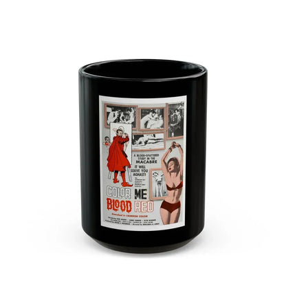 COLOR ME BLOOD RED 1965 Movie Poster - Black Coffee Mug 15oz - Go Mug Yourself