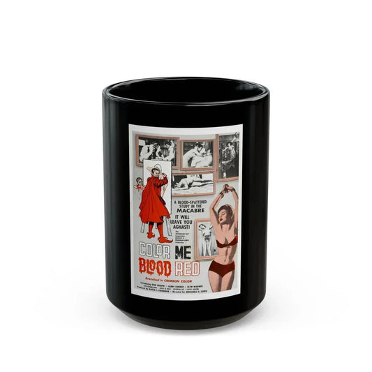 COLOR ME BLOOD RED 1965 Movie Poster - Black Coffee Mug 15oz - Go Mug Yourself