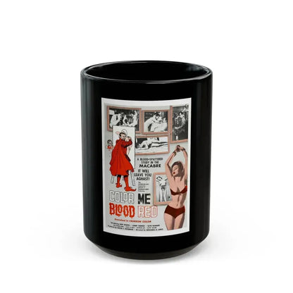 COLOR ME BLOOD RED 1965 Movie Poster - Black Coffee Mug 15oz - Go Mug Yourself