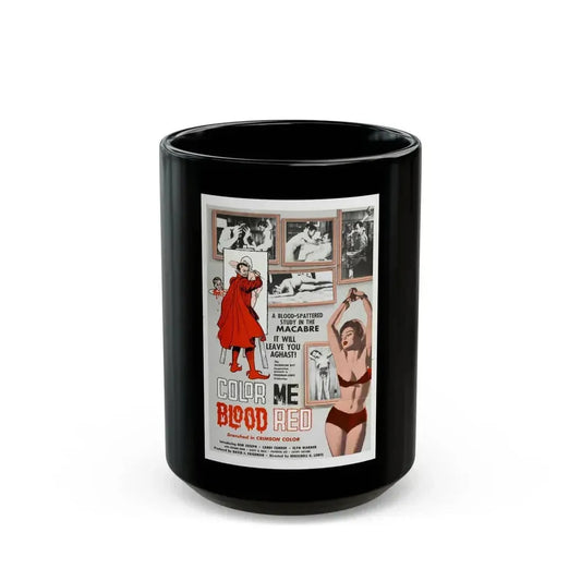COLOR ME BLOOD RED 1965 Movie Poster - Black Coffee Mug 15oz - Go Mug Yourself