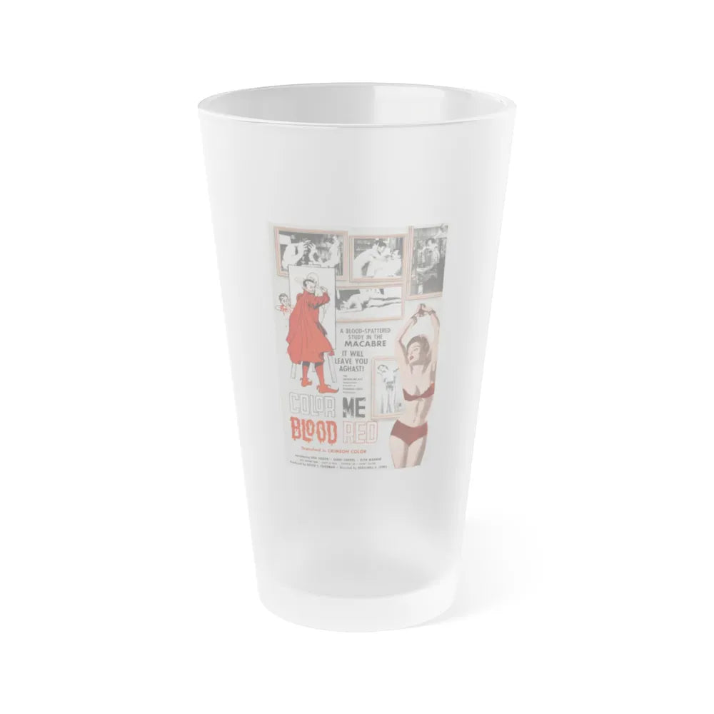 COLOR ME BLOOD RED 1965 Movie Poster - Frosted Pint Glass 16oz-16oz-Frosted-Go Mug Yourself