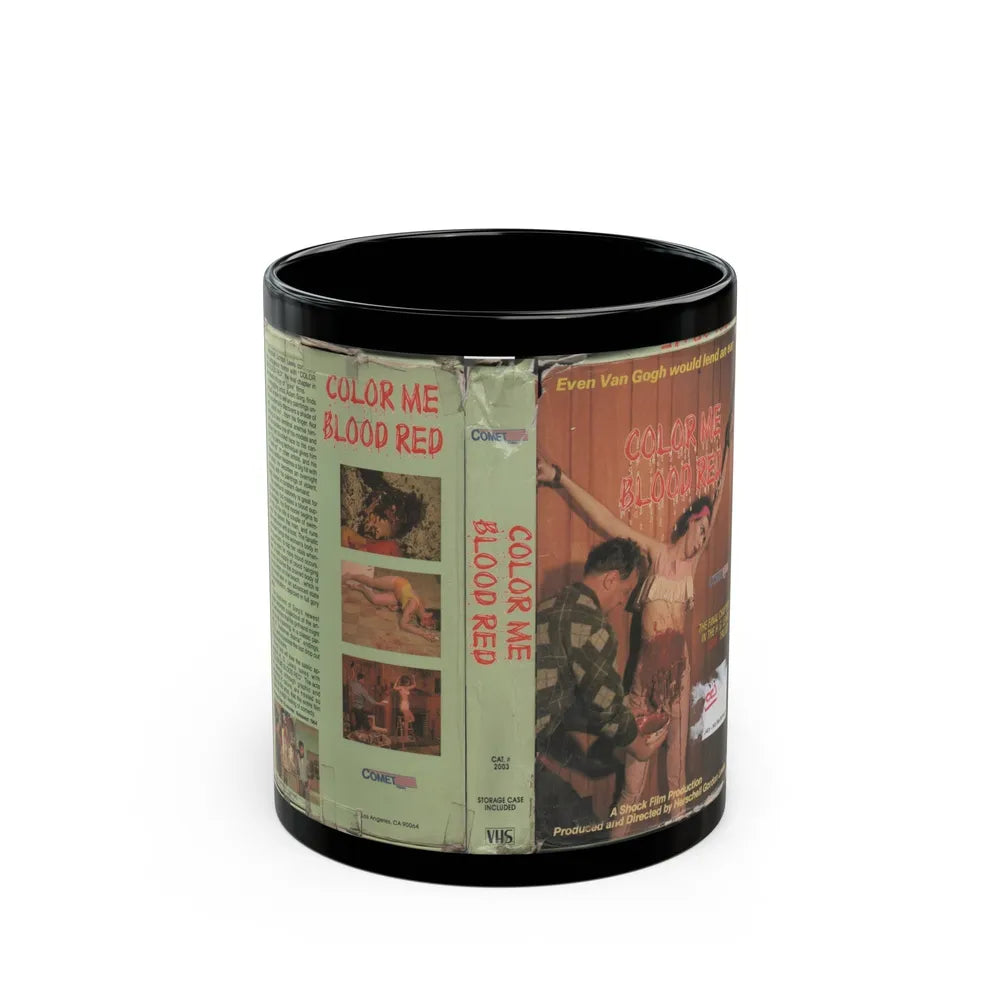 COLOR ME BLOOD RED (VHS COVER) - Black Coffee Mug-11oz-Go Mug Yourself