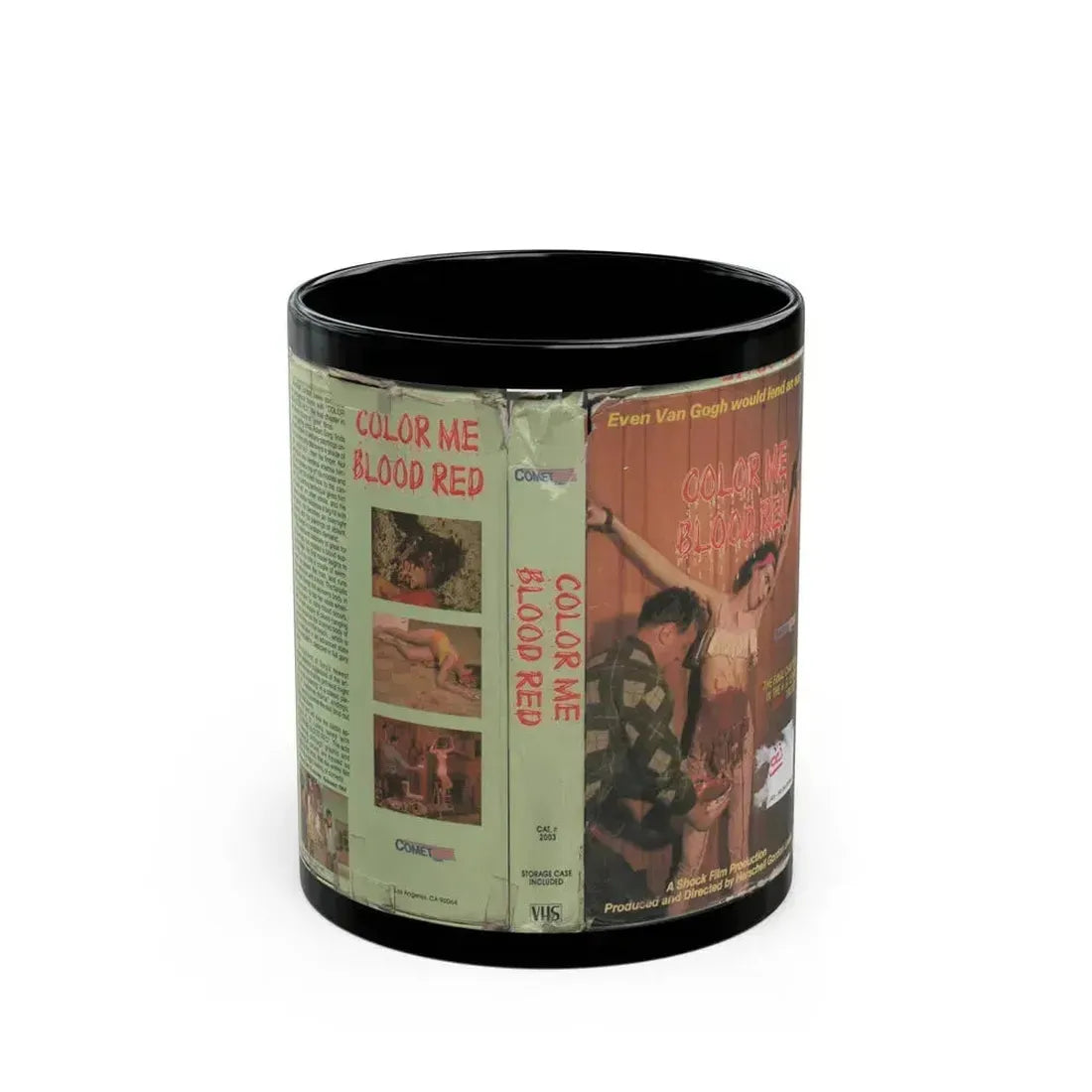 COLOR ME BLOOD RED (VHS COVER) - Black Coffee Mug 11oz - Go Mug Yourself