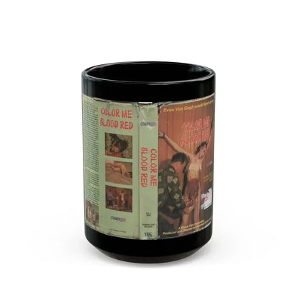COLOR ME BLOOD RED (VHS COVER) - Black Coffee Mug 15oz - Go Mug Yourself