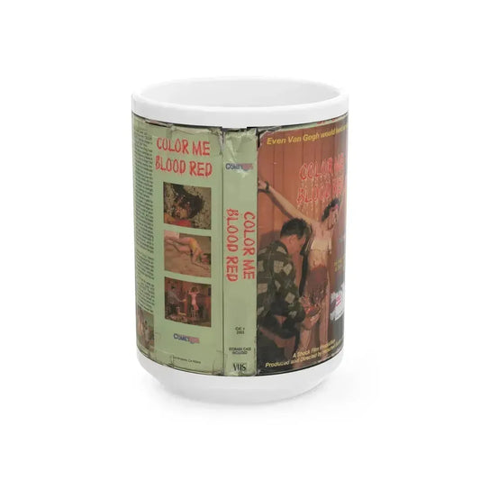COLOR ME BLOOD RED (VHS COVER) - White Coffee Mug 15oz - Go Mug Yourself