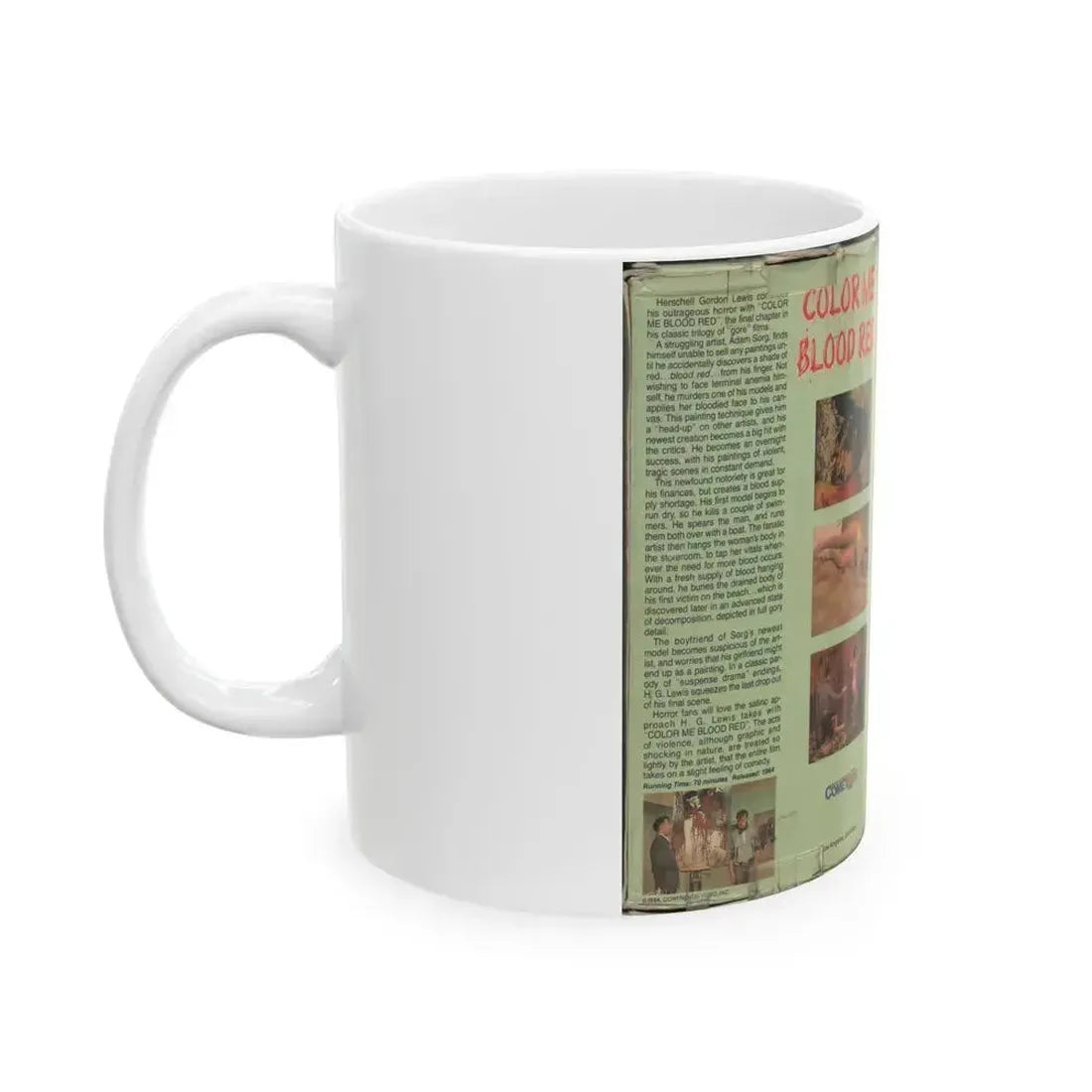 COLOR ME BLOOD RED (VHS COVER) - White Coffee Mug - Go Mug Yourself