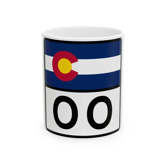 Colorado 00 (Colorado) (Road Sign) White Coffee Mug 11oz - Go Mug Yourself