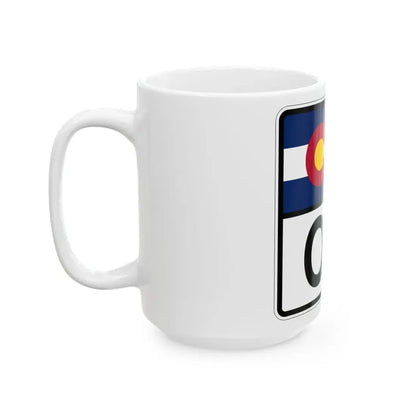 Colorado 00 (Colorado) (Road Sign) White Coffee Mug - Go Mug Yourself