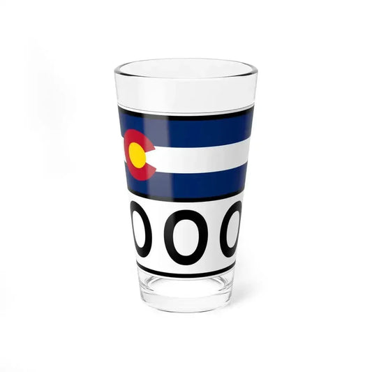 Colorado 000 wide (Colorado) (Road Sign) Pint Glass 16oz 16oz - Go Mug Yourself