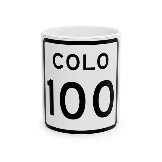 Colorado 100 1952 (Colorado) (Road Sign) White Coffee Mug 11oz - Go Mug Yourself