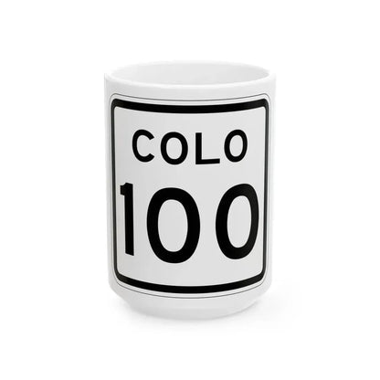 Colorado 100 1952 (Colorado) (Road Sign) White Coffee Mug 15oz - Go Mug Yourself