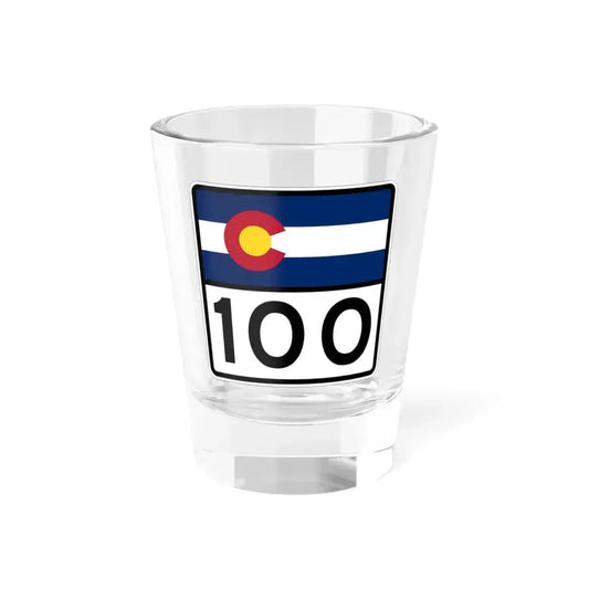 Colorado 100 (Colorado) (Road Sign) Shot Glass 1.5oz 1.5oz - Go Mug Yourself