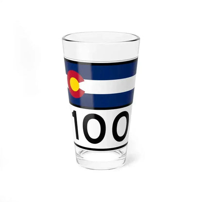 Colorado 100 wide (Colorado) (Road Sign) Pint Glass 16oz 16oz - Go Mug Yourself