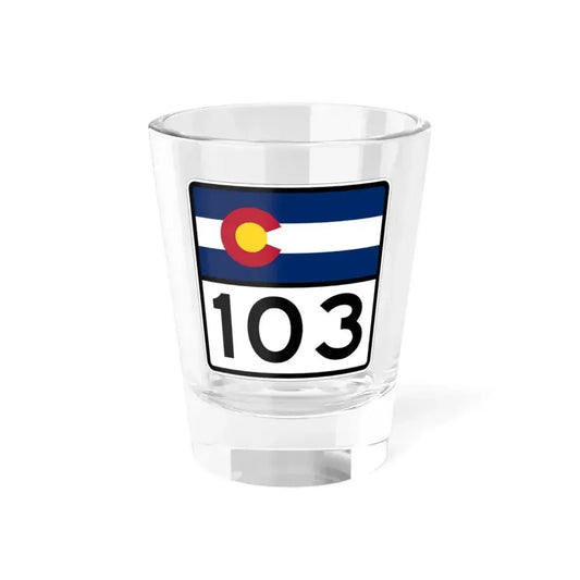 Colorado 103 (Colorado) (Road Sign) Shot Glass 1.5oz 1.5oz - Go Mug Yourself