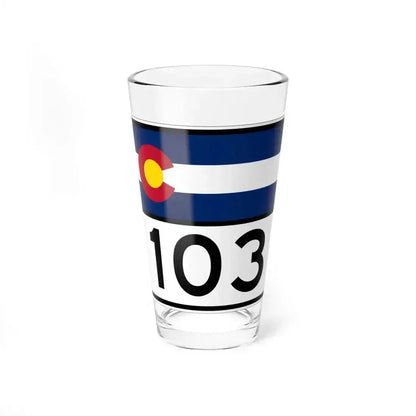 Colorado 103 wide (Colorado) (Road Sign) Pint Glass 16oz 16oz - Go Mug Yourself