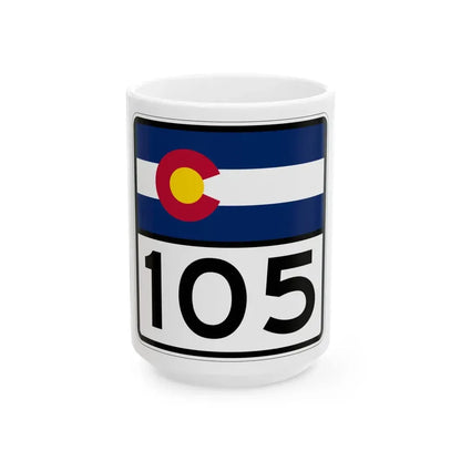Colorado 105 (Colorado) (Road Sign) White Coffee Mug 15oz - Go Mug Yourself