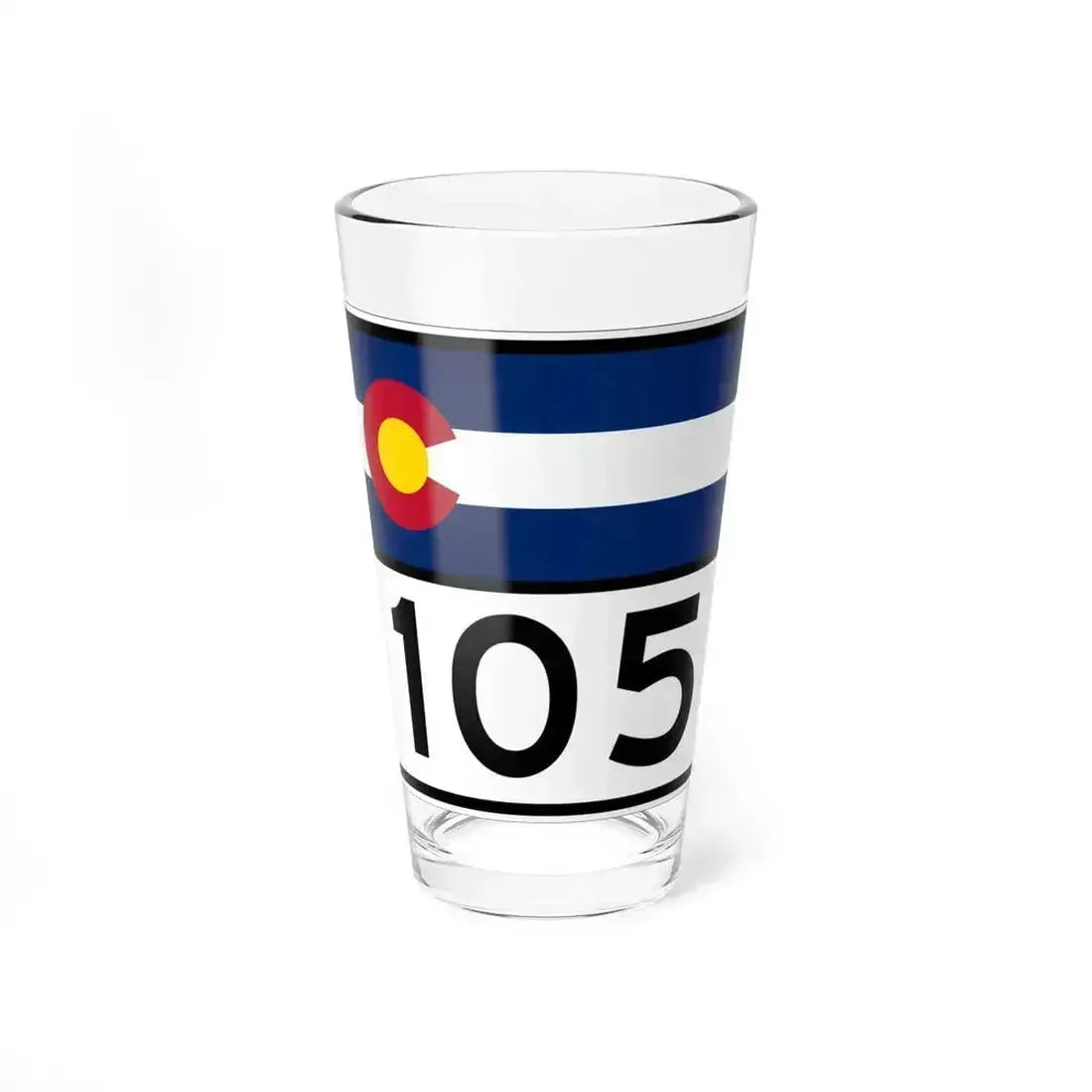 Colorado 105 wide (Colorado) (Road Sign) Pint Glass 16oz 16oz - Go Mug Yourself