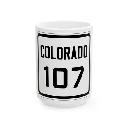 Colorado 107 1926 (Colorado) (Road Sign) White Coffee Mug 15oz - Go Mug Yourself