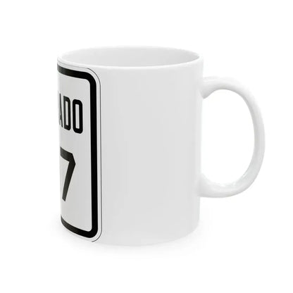 Colorado 107 1926 (Colorado) (Road Sign) White Coffee Mug - Go Mug Yourself