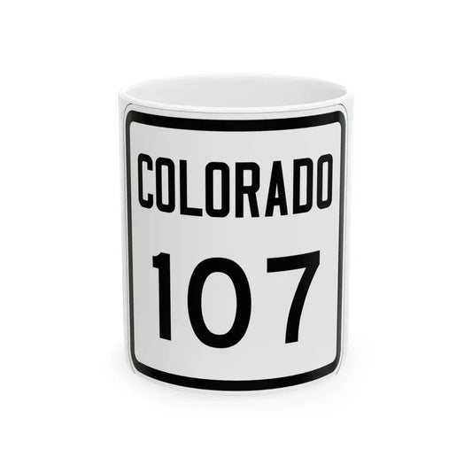 Colorado 107 1946 (Colorado) (Road Sign) White Coffee Mug 11oz - Go Mug Yourself