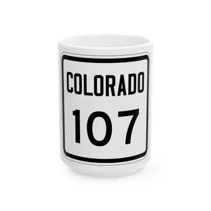 Colorado 107 1946 (Colorado) (Road Sign) White Coffee Mug 15oz - Go Mug Yourself