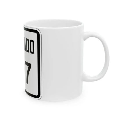 Colorado 107 1946 (Colorado) (Road Sign) White Coffee Mug - Go Mug Yourself