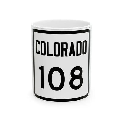Colorado 108 1946 (Colorado) (Road Sign) White Coffee Mug 11oz - Go Mug Yourself