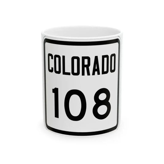 Colorado 108 1946 (Colorado) (Road Sign) White Coffee Mug 11oz - Go Mug Yourself