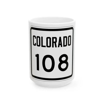 Colorado 108 1946 (Colorado) (Road Sign) White Coffee Mug 15oz - Go Mug Yourself
