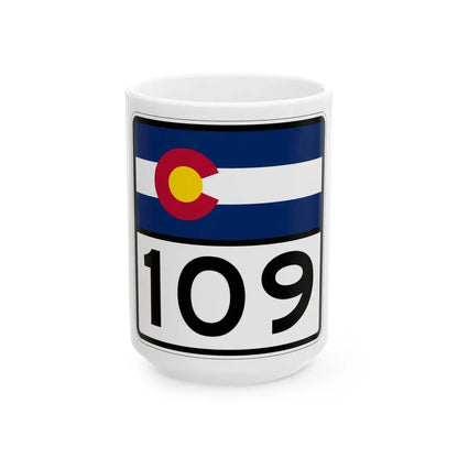 Colorado 109 (Colorado) (Road Sign) White Coffee Mug 15oz - Go Mug Yourself
