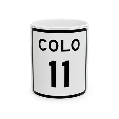 Colorado 11 1952 (Colorado) (Road Sign) White Coffee Mug 11oz - Go Mug Yourself