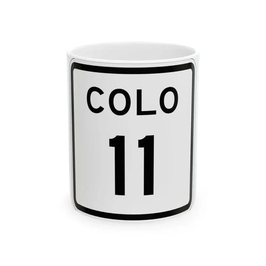 Colorado 11 1952 (Colorado) (Road Sign) White Coffee Mug 11oz - Go Mug Yourself