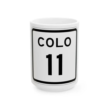 Colorado 11 1952 (Colorado) (Road Sign) White Coffee Mug 15oz - Go Mug Yourself