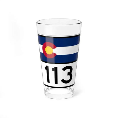 Colorado 113 (Colorado) (Road Sign) Pint Glass 16oz 16oz - Go Mug Yourself